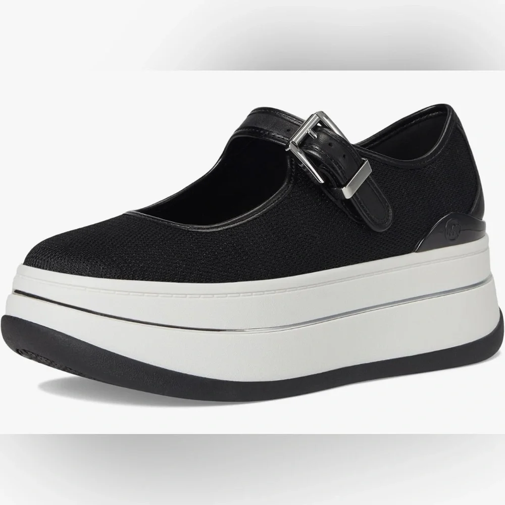 Michael Kors Black and White Platform Mary Jane